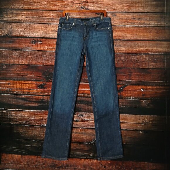 Calvin Klein Vintage Jeans Size 10 Slim Straight Dark Fade Wash Blue Denim - Picture 2 of 8